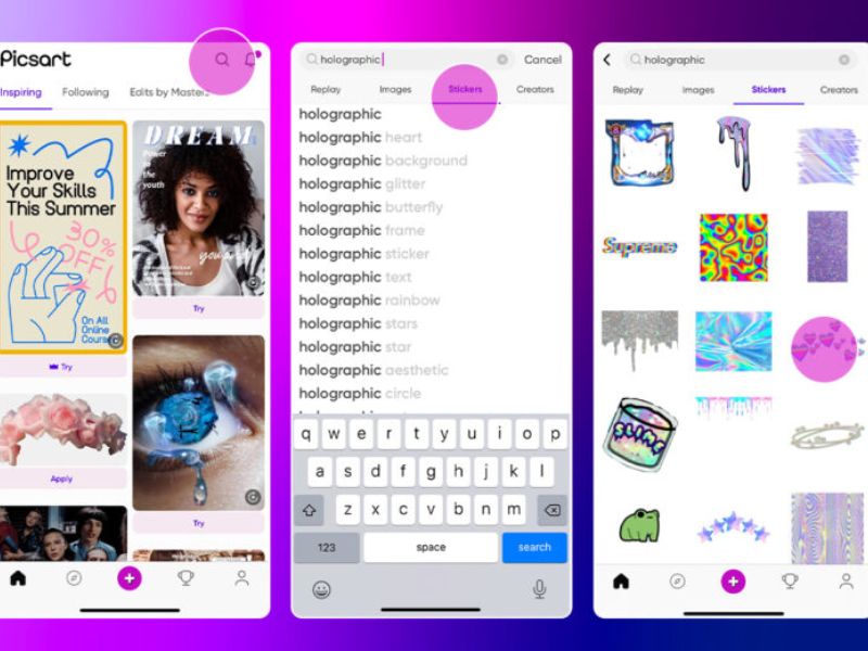 Khám phá hơn 60 triệu sticker trong Picsart Theartpics