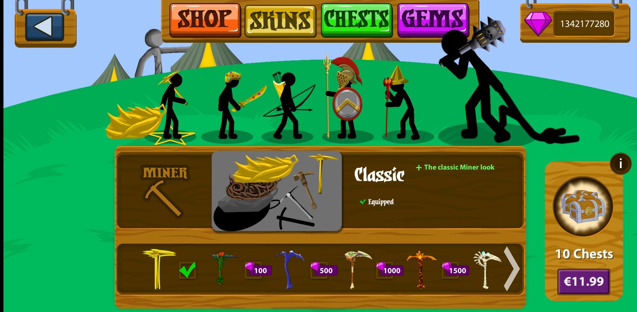 Stick War: Legacy Mod 99999999 tiền người chơi sẽ được sở hữu một số tiền khổng lồ