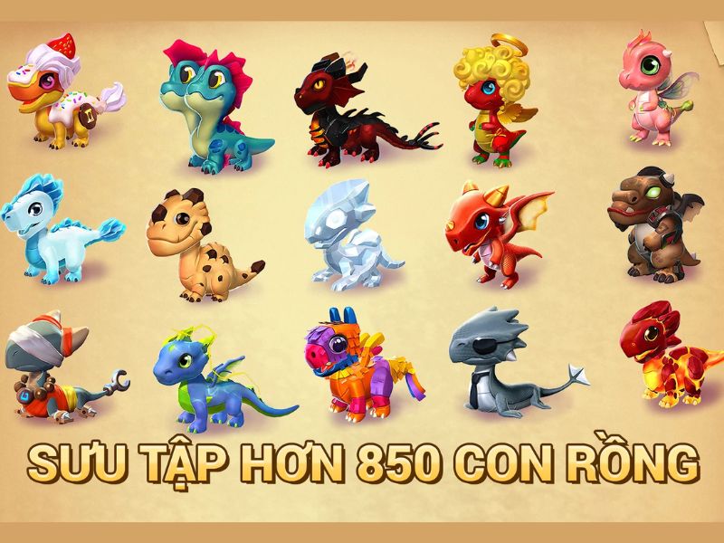 Số Lượng Rồng Đa Dạng Trong Dragon Mania Legends