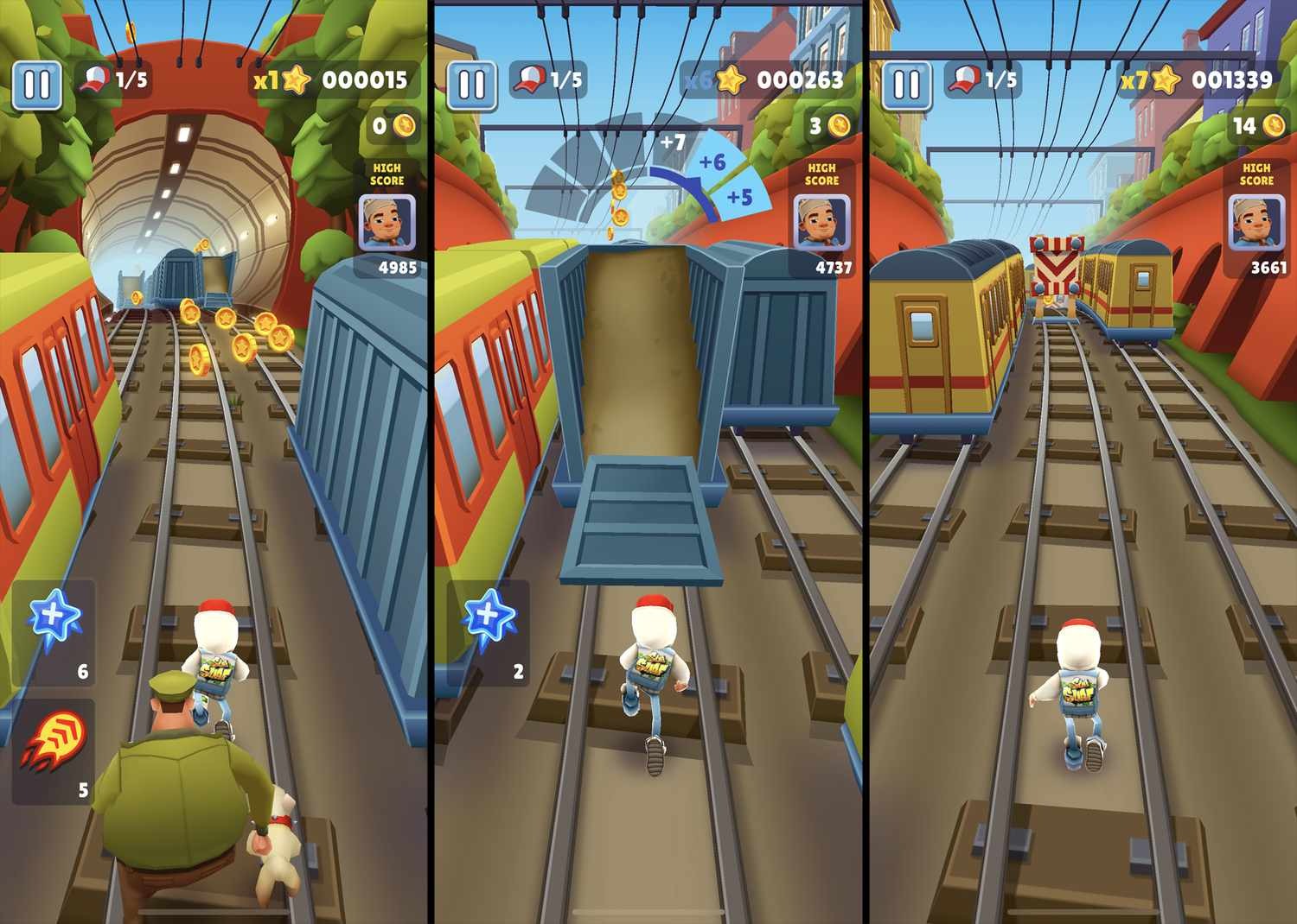 Subway Surfers Online người chơi vượt qua các thử thách nhờ vào vật phẩm hỗ trợ