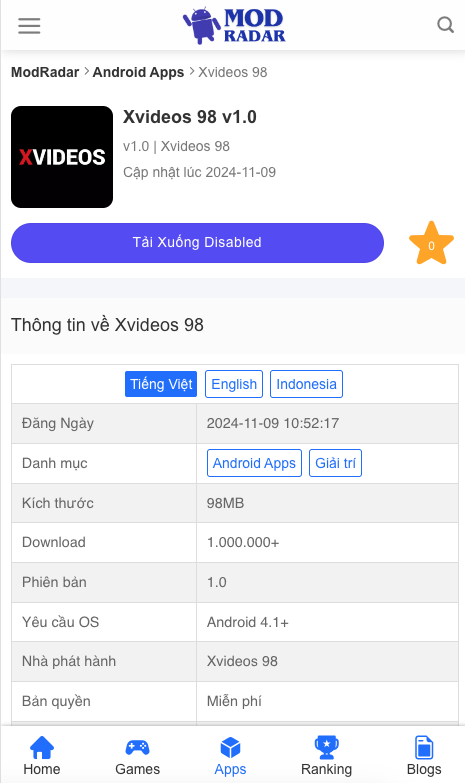 Tải xuống ứng dụng Xvideos