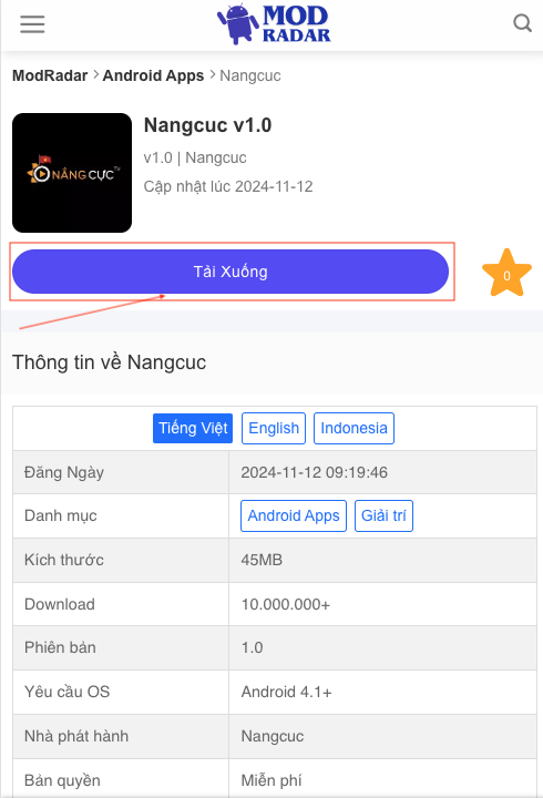 Tải xuống ứng dụng nangcuc