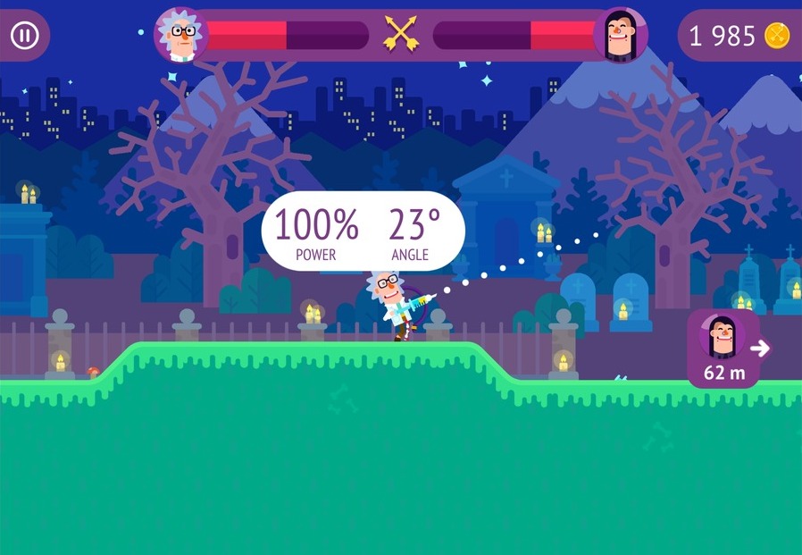 Hack Bowmasters sở hữu lối chơi đơn giản nhưng đầy hấp dẫn