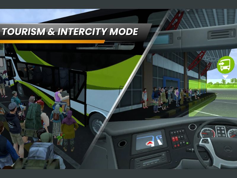 Lối chơi chỉ là lái xe đón và trả khách đúng địa điểm trong Bus Simulator Indonesia